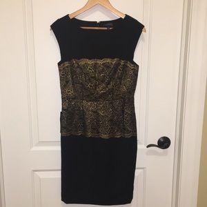 The Limited black and gold lace midi dress | 4 NWT